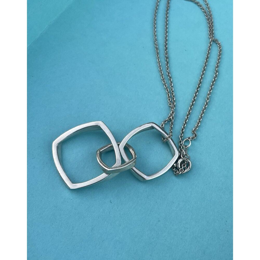 Tiffany & Co. Triple Torque Frank Gehry Pendant Necklace Silver Drop Dangle 925 - Picture 3 of 12